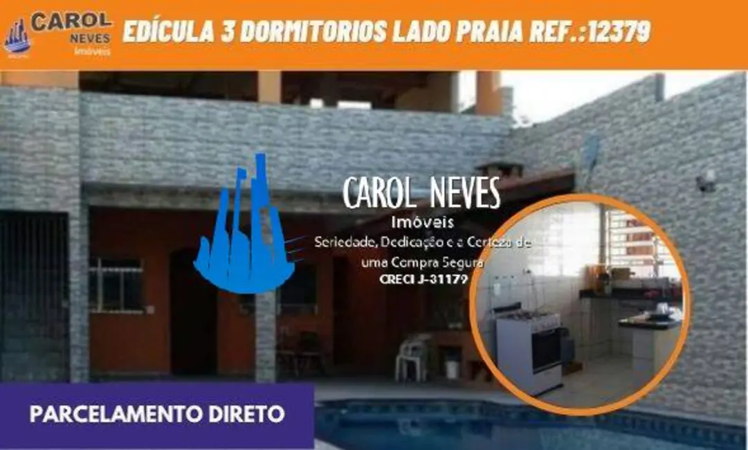 Foto 1 de Casa com 3 quartos à venda em Mongagua - SP