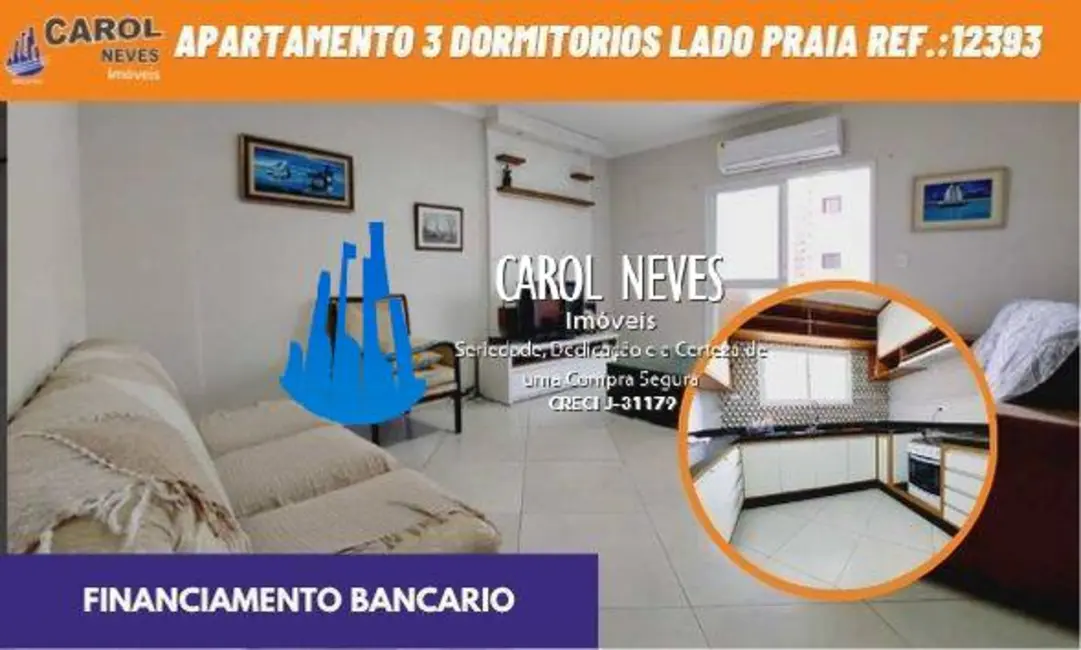 Foto 1 de Apartamento com 3 quartos à venda, 140m2 em Tupi, Praia Grande - SP