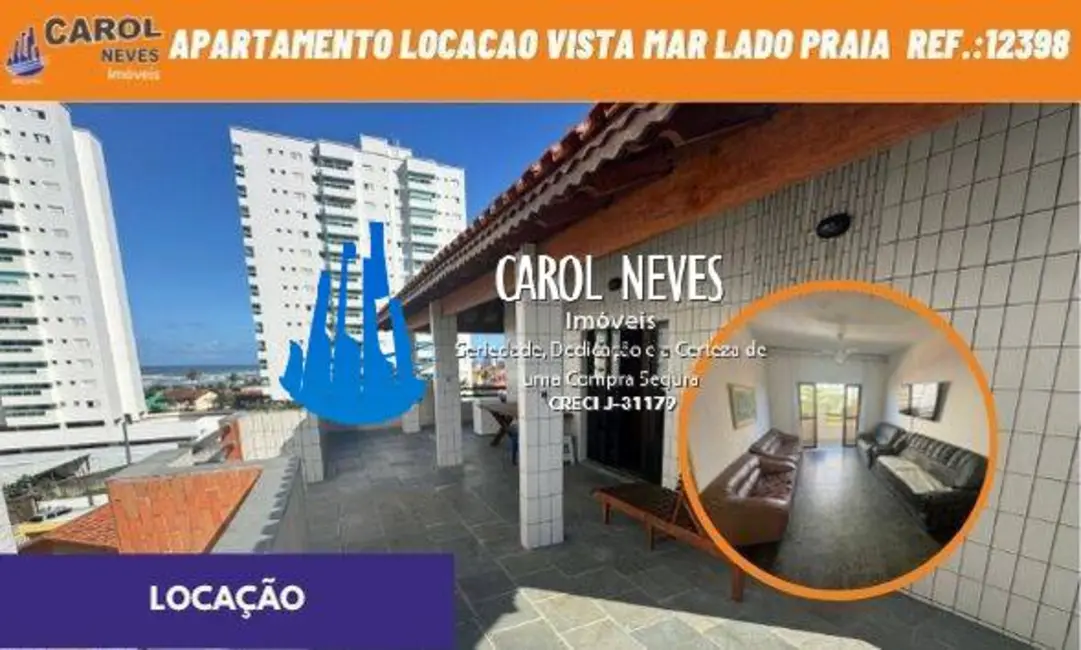 Apartamento com 2 quartos para alugar, 140m2 em Mongagua - SP - imagem 1 Foto 1 de Apartamento com 2 quartos para alugar, 140m2 em Mongagua - SP