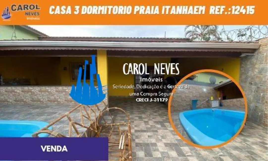Foto 1 de Casa com 3 quartos à venda, 175m2 em Itanhaem - SP