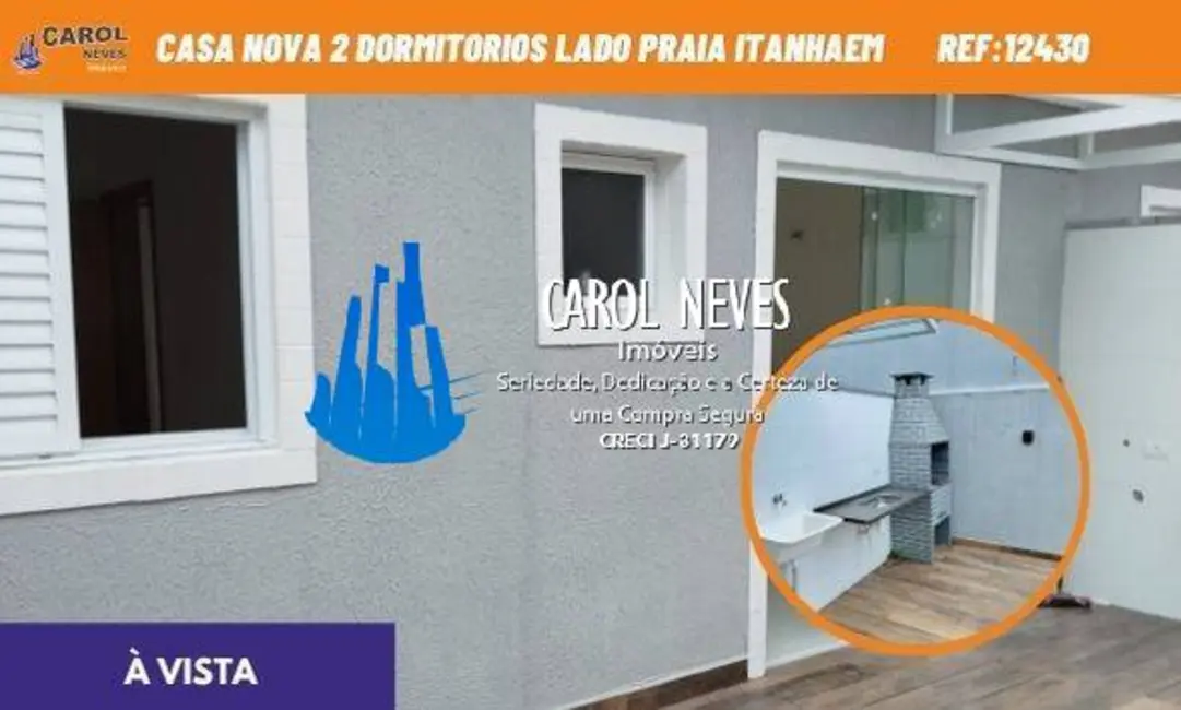 Foto 1 de Casa de Condomínio com 2 quartos à venda, 62m2 em Itanhaem - SP