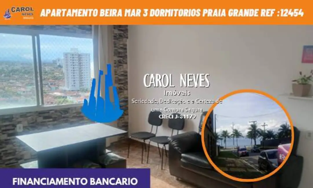 Foto 1 de Apartamento com 3 quartos à venda, 70m2 em Solemar, Praia Grande - SP