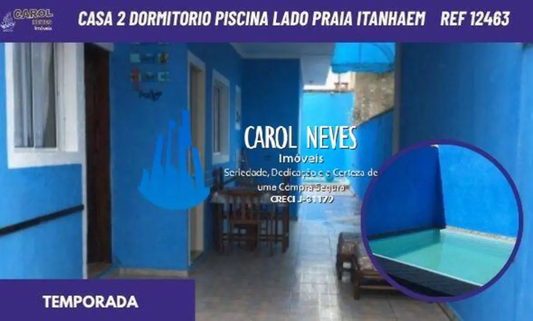 Foto 1 de Casa com 2 quartos para alugar, 68m2 em Itanhaem - SP