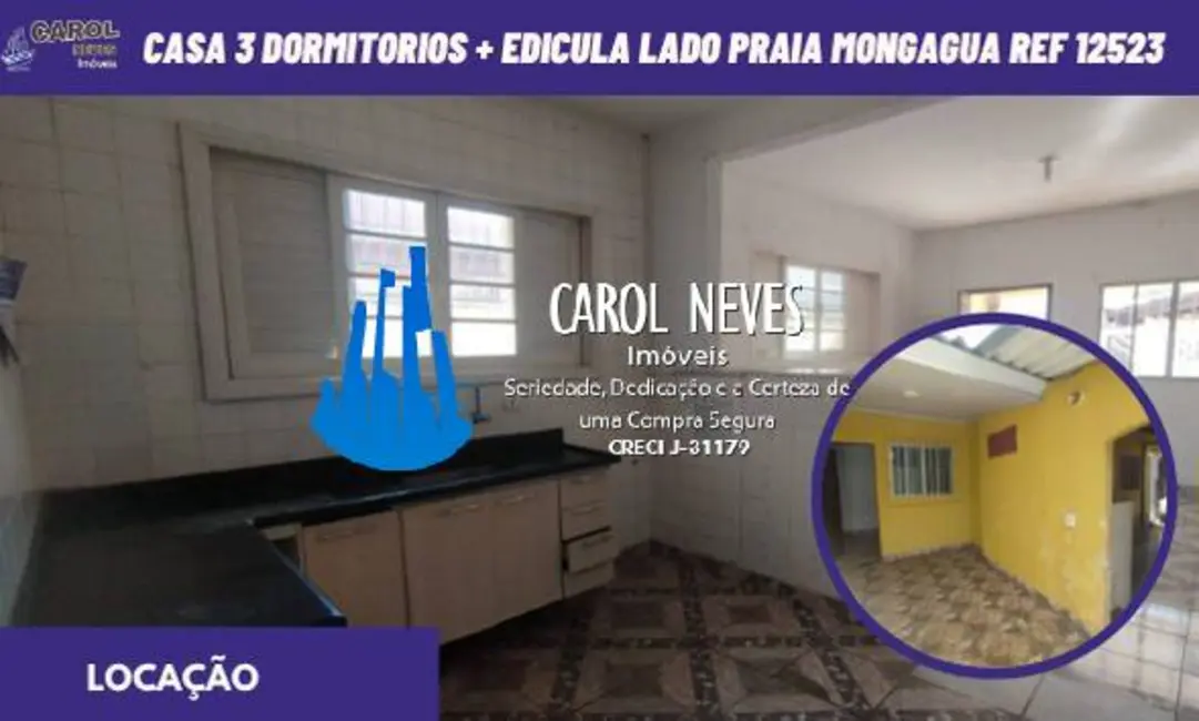 Casa com 4 quartos para alugar, 138m2 em Centro, Mongagua - SP - imagem 1 Foto 1 de Casa com 4 quartos para alugar, 138m2 em Centro, Mongagua - SP