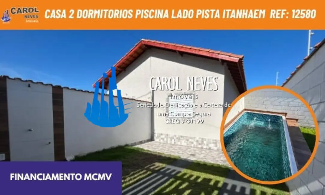 Casa com 2 quartos à venda, 50m2 em Itanhaem - SP - imagem 1 Foto 1 de Casa com 2 quartos à venda, 50m2 em Itanhaem - SP