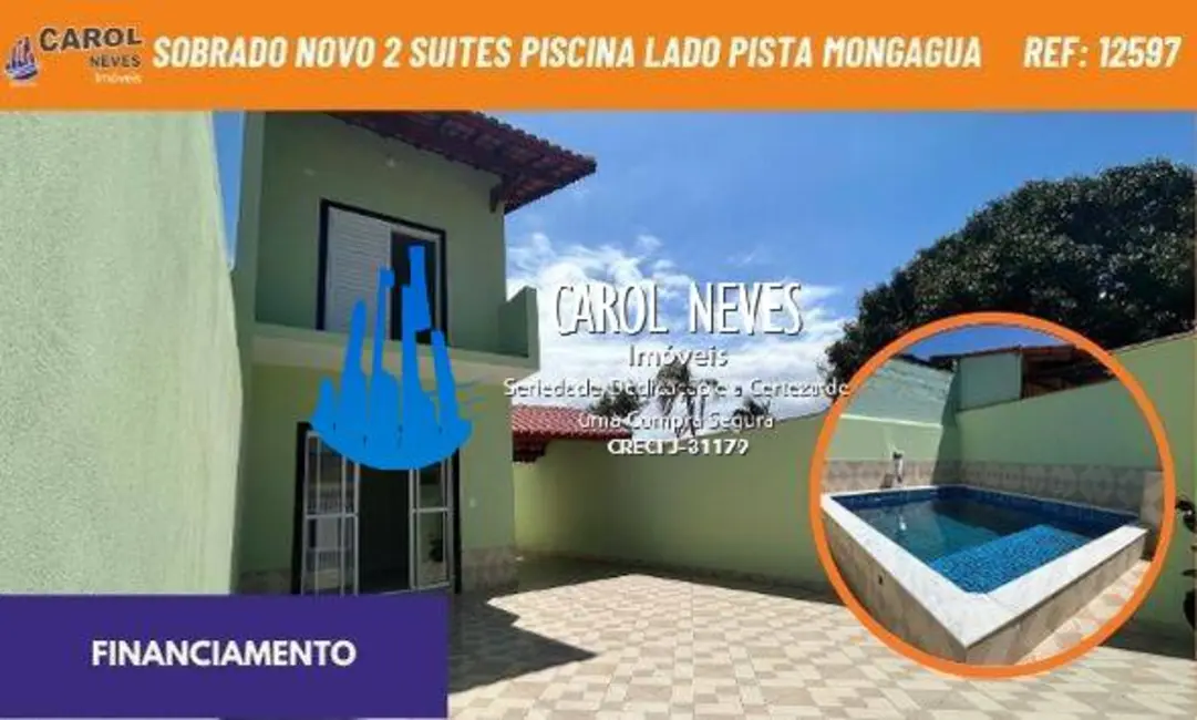 Foto 1 de Sobrado com 2 quartos à venda, 75m2 em Mongagua - SP