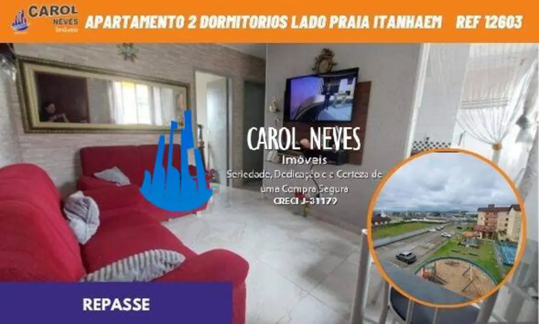 Foto 1 de Apartamento com 2 quartos à venda, 57m2 em Itanhaem - SP
