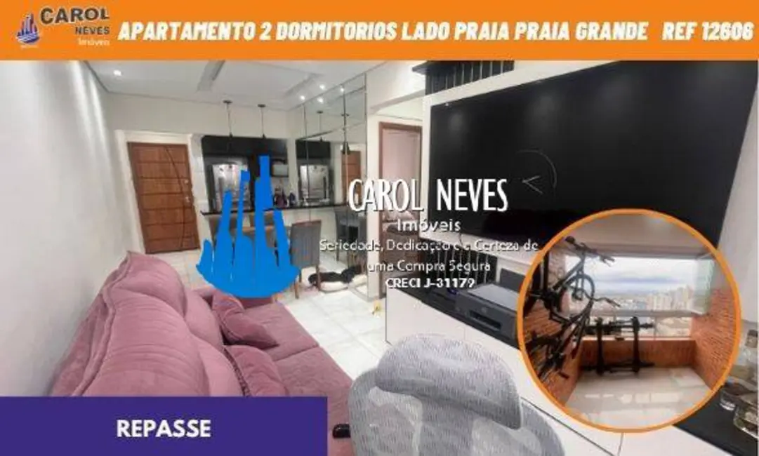 Foto 1 de Apartamento com 2 quartos à venda, 60m2 em Ocian, Praia Grande - SP