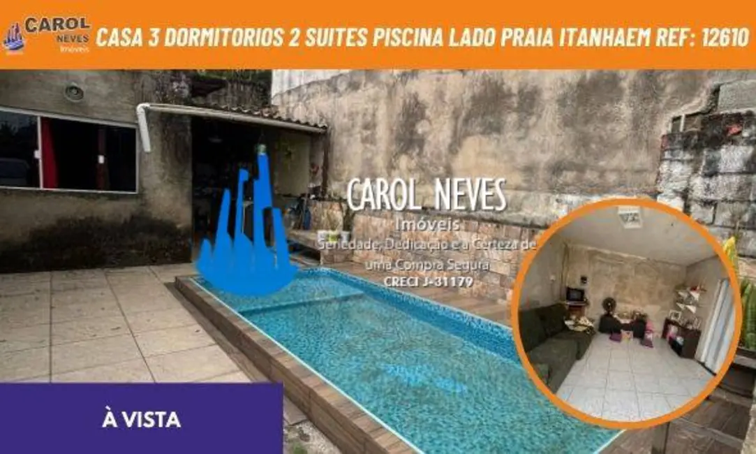 Foto 1 de Casa com 3 quartos à venda, 131m2 em Itanhaem - SP