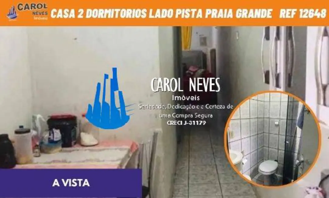Casa com 2 quartos à venda, 80m2 em Anhanguera, Praia Grande - SP - imagem 1 Foto 1 de Casa com 2 quartos à venda, 80m2 em Anhanguera, Praia Grande - SP