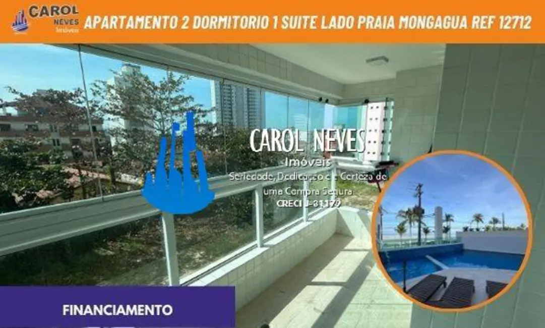 Foto 1 de Apartamento com 2 quartos à venda, 65m2 em Mongagua - SP