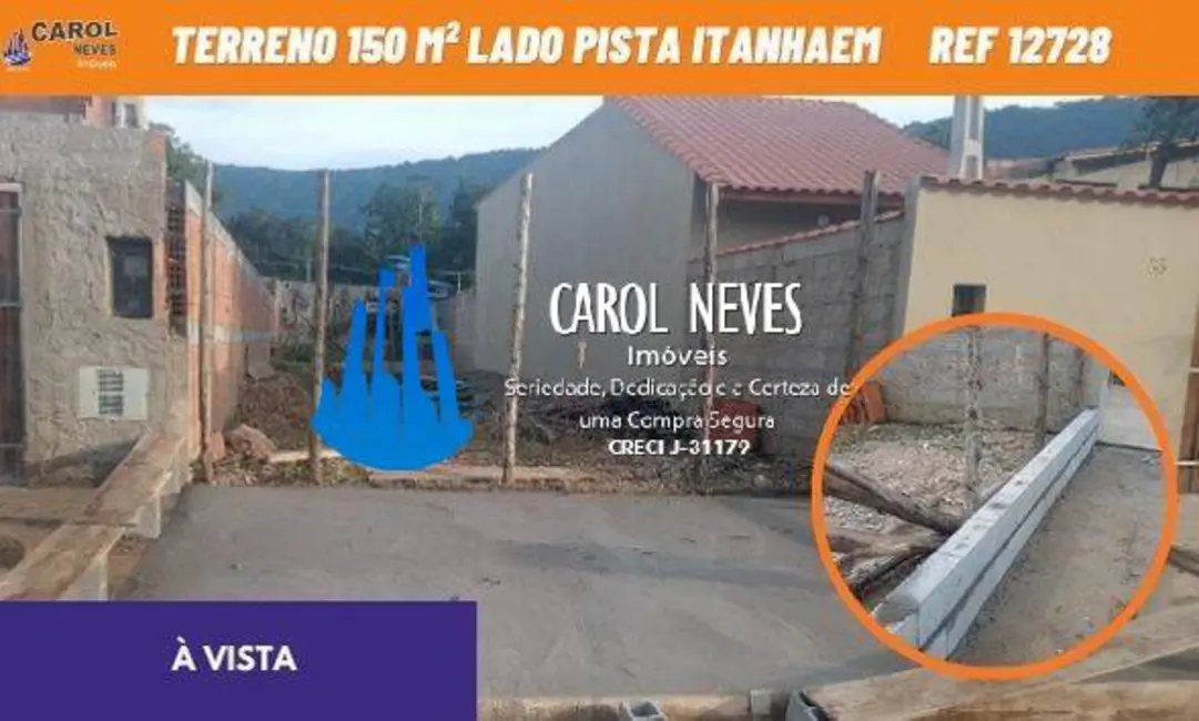 Foto 1 de Terreno / Lote à venda, 150m2 em Itanhaem - SP