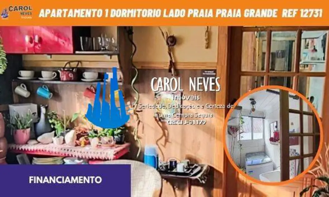 Apartamento com 1 quarto à venda, 42m2 em Guilhermina, Praia Grande - SP - imagem 1 Foto 1 de Apartamento com 1 quarto à venda, 42m2 em Guilhermina, Praia Grande - SP