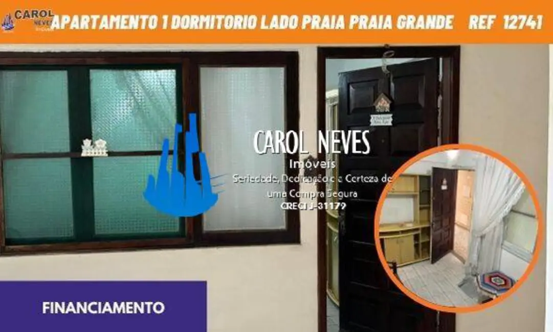 Foto 1 de Apartamento com 1 quarto à venda em Canto do Forte, Praia Grande - SP