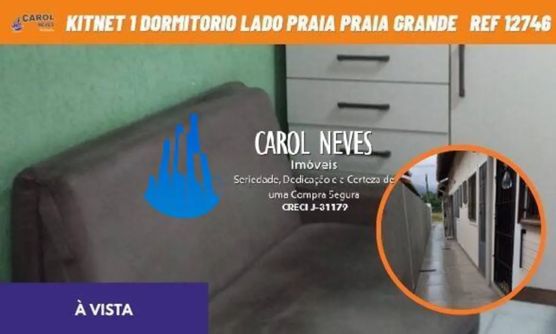 Foto 1 de Kitnet com 1 quarto à venda, 18m2 em Praia Grande - SP