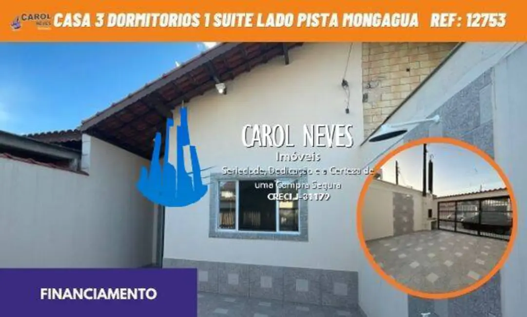 Foto 1 de Casa com 3 quartos à venda, 92m2 em Mongagua - SP