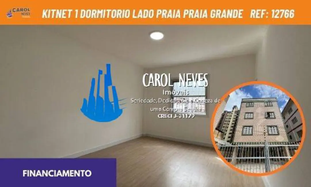 Foto 1 de Kitnet com 1 quarto à venda, 32m2 em Boqueirão, Praia Grande - SP