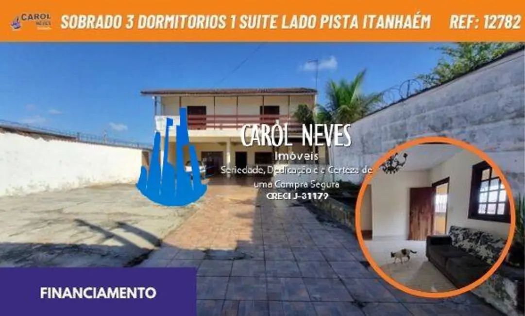 Foto 1 de Sobrado com 3 quartos à venda e para alugar, 260m2 em Itanhaem - SP