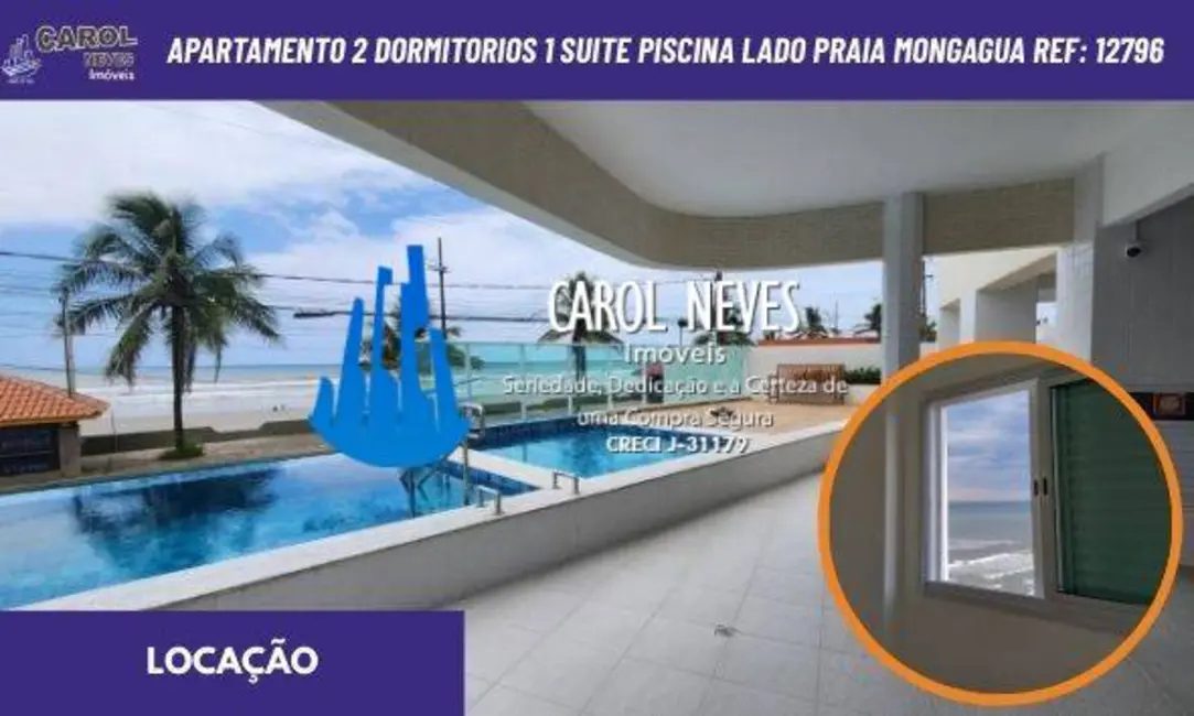 Foto 1 de Apartamento com 2 quartos para alugar em Mongagua - SP