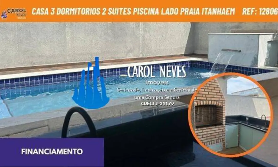 Foto 1 de Casa com 3 quartos à venda, 148m2 em Itanhaem - SP