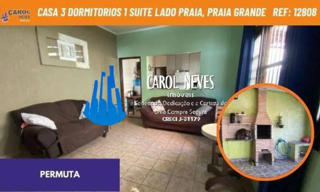 Foto 1 de Casa com 3 quartos à venda, 92m2 em Solemar, Praia Grande - SP