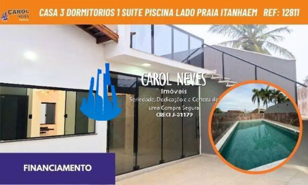 Foto 1 de Casa com 3 quartos à venda, 128m2 em Itanhaem - SP