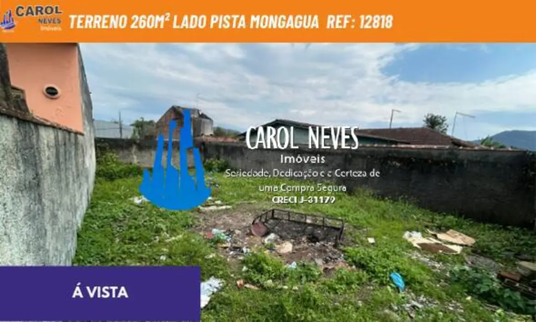 Foto 1 de Terreno / Lote à venda, 260m2 em Agenor de Campos, Mongagua - SP