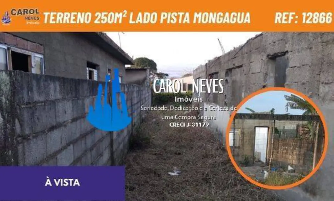 Foto 1 de Terreno / Lote à venda, 250m2 em Mongagua - SP