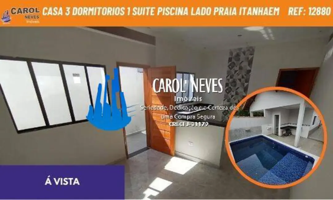 Casa com 3 quartos à venda, 73m2 em Itanhaem - SP - imagem 1 Foto 1 de Casa com 3 quartos à venda, 73m2 em Itanhaem - SP