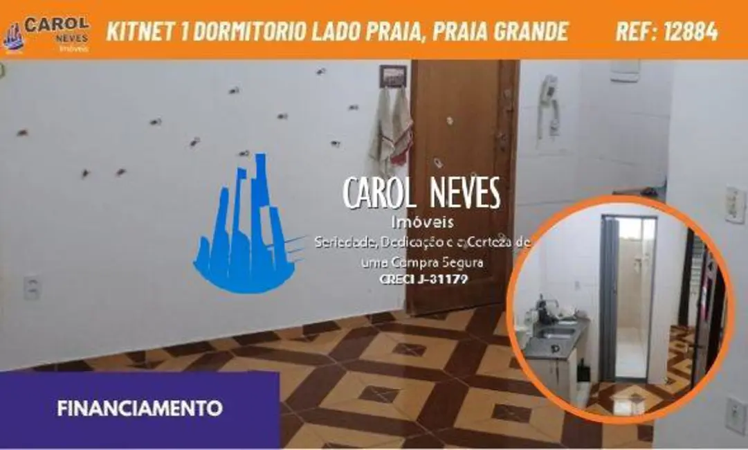 Foto 1 de Kitnet com 1 quarto à venda, 30m2 em Ocian, Praia Grande - SP