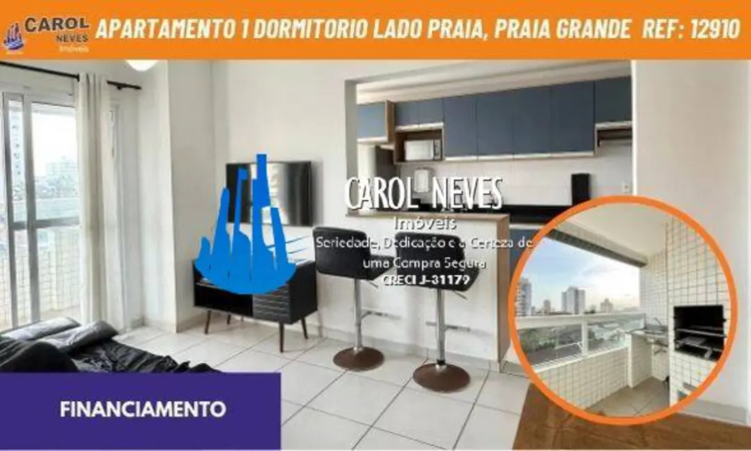 Foto 1 de Apartamento com 1 quarto à venda, 47m2 em Guilhermina, Praia Grande - SP