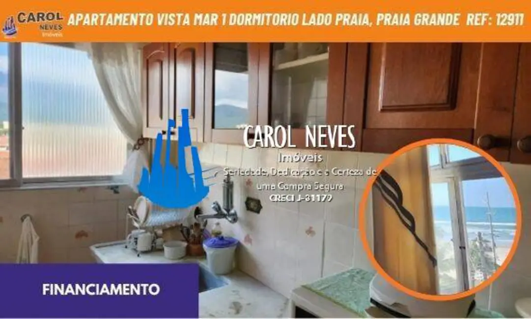 Foto 1 de Apartamento com 1 quarto à venda, 38m2 em Caiçara, Praia Grande - SP