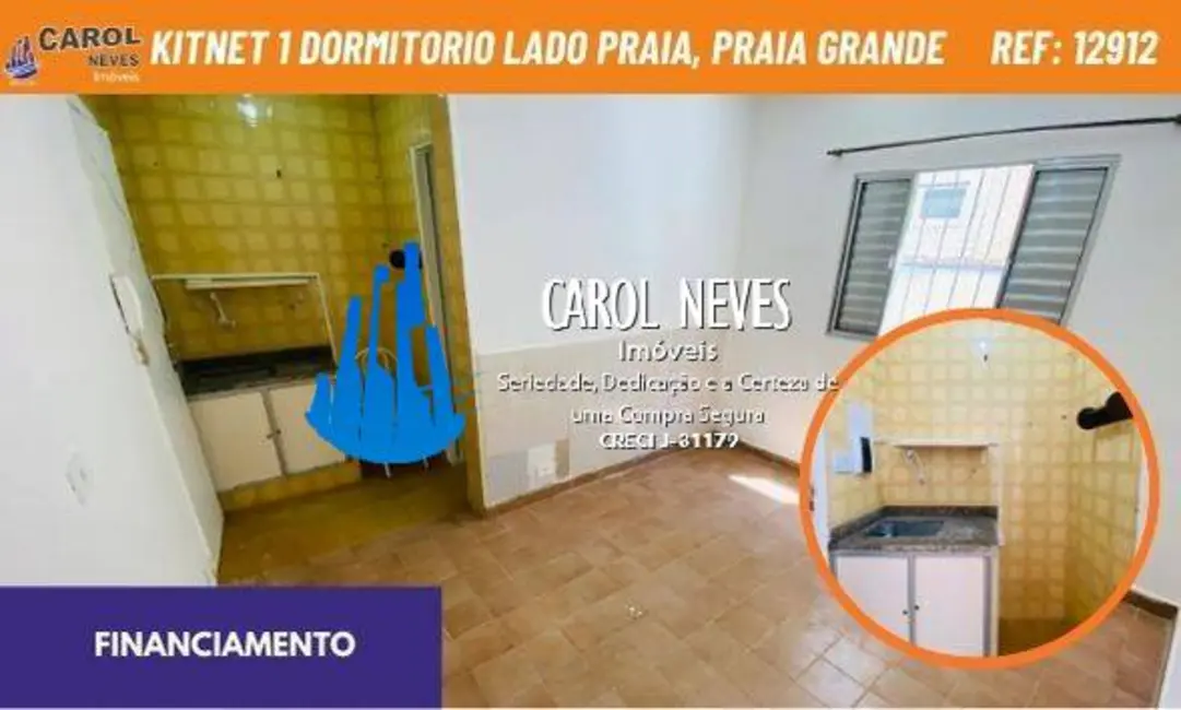 Foto 1 de Kitnet com 1 quarto à venda, 22m2 em Ocian, Praia Grande - SP