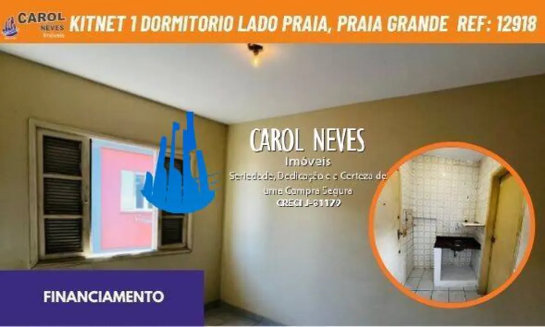 Foto 1 de Kitnet com 1 quarto à venda, 22m2 em Ocian, Praia Grande - SP