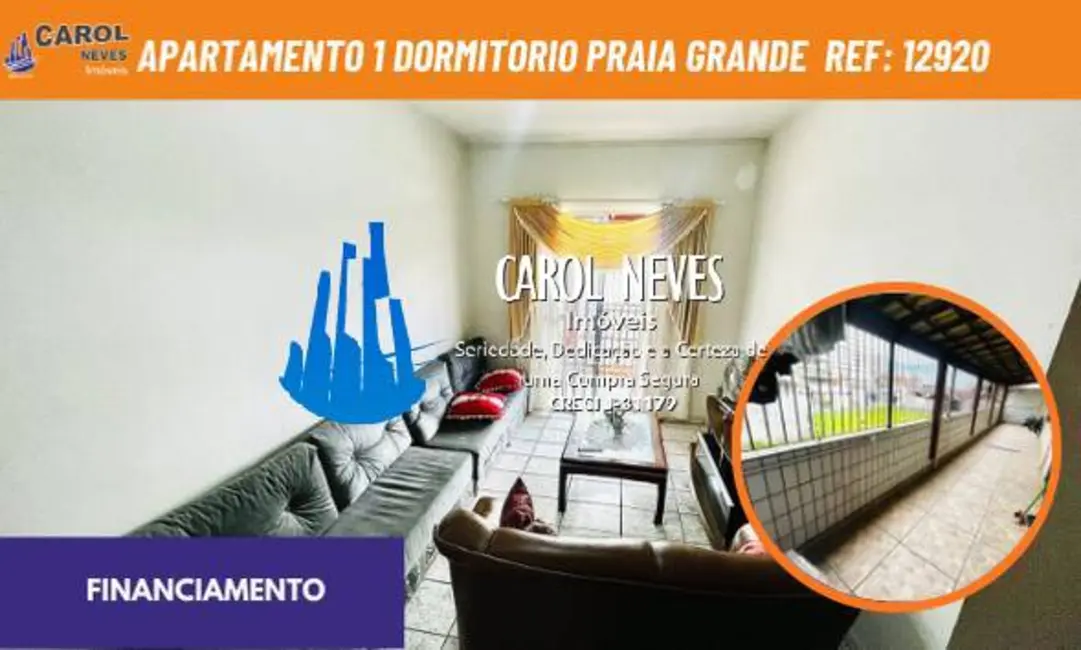 Foto 1 de Apartamento com 1 quarto à venda, 76m2 em Ocian, Praia Grande - SP