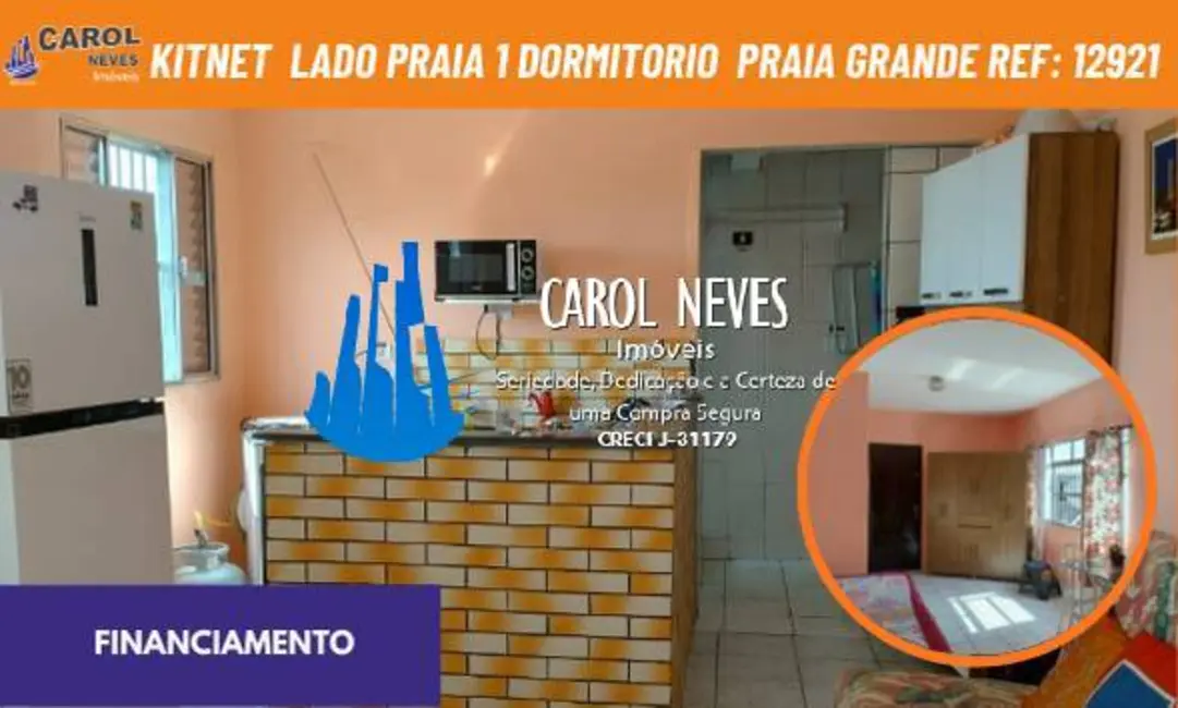 Foto 1 de Kitnet com 1 quarto à venda, 32m2 em Ocian, Praia Grande - SP