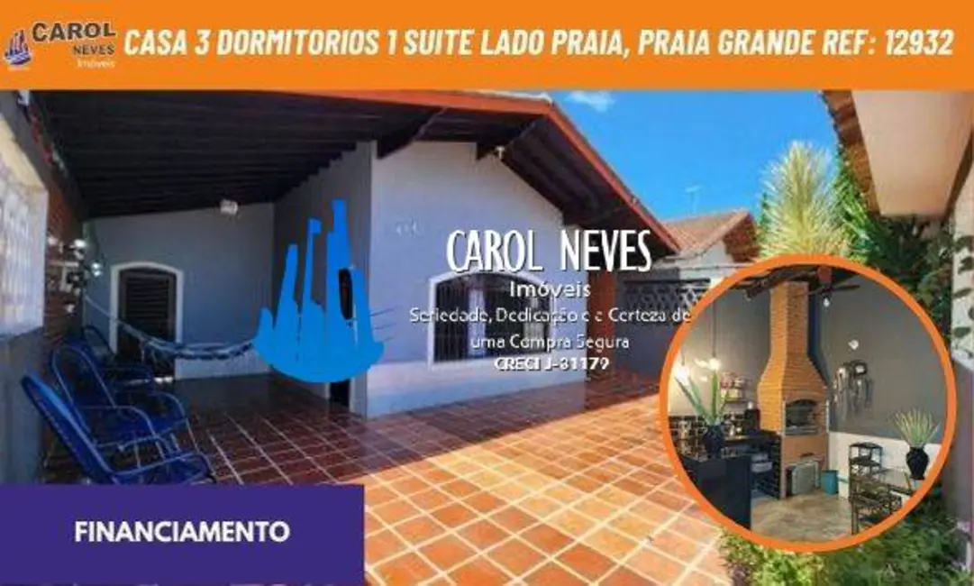 Foto 1 de Casa com 3 quartos à venda, 144m2 em Real, Praia Grande - SP
