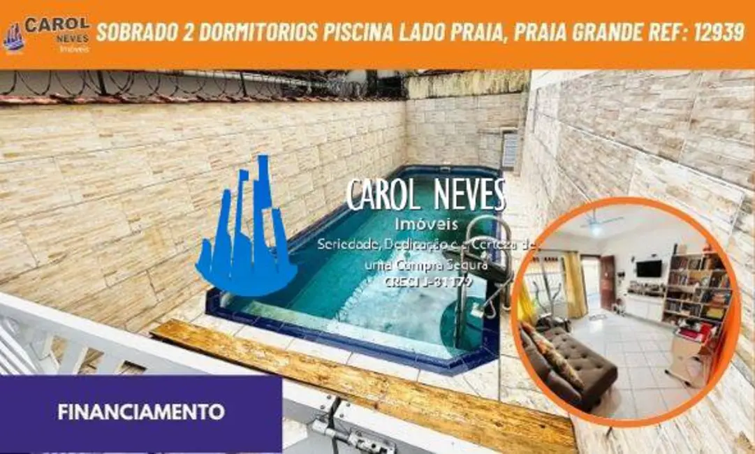 Foto 1 de Sobrado com 2 quartos à venda, 69m2 em Ocian, Praia Grande - SP