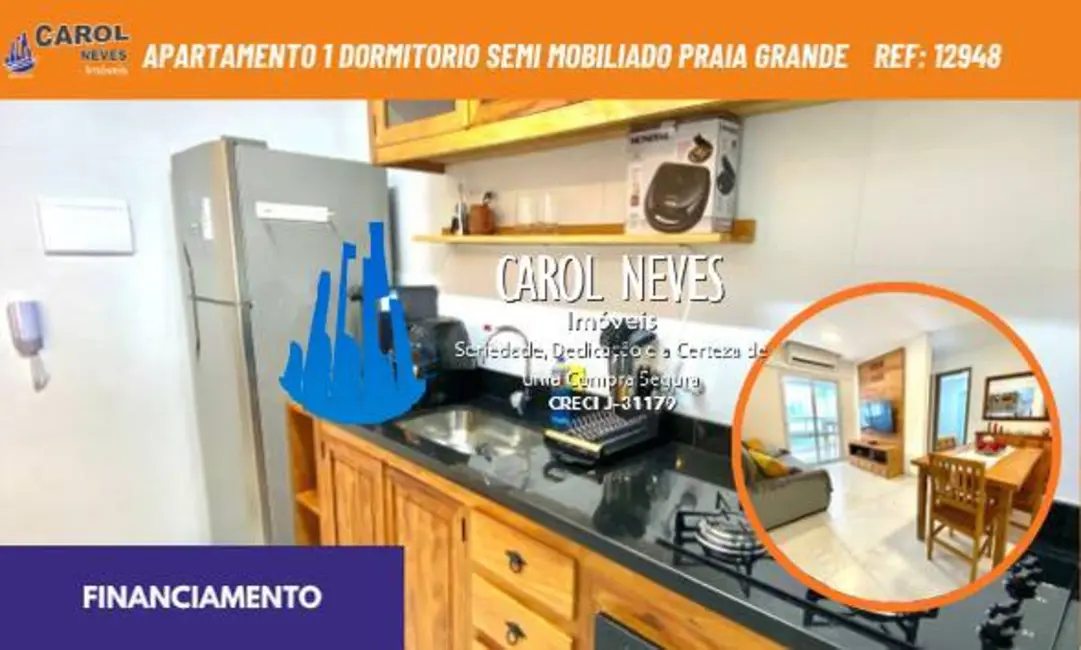 Apartamento com 1 quarto à venda, 59m2 em Canto do Forte, Praia Grande - SP - imagem 1 Foto 1 de Apartamento com 1 quarto à venda, 59m2 em Canto do Forte, Praia Grande - SP