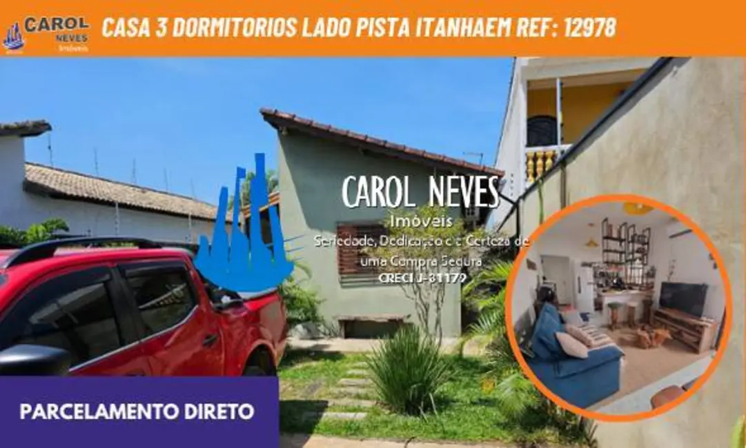 Foto 1 de Casa com 3 quartos à venda, 72m2 em Itanhaem - SP
