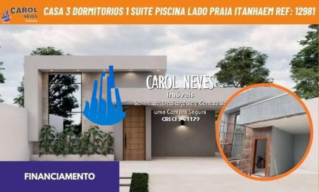 Foto 1 de Casa com 3 quartos à venda, 127m2 em Itanhaem - SP