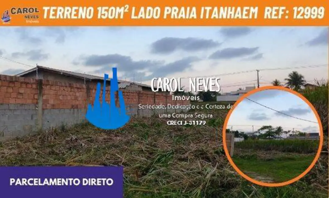 Foto 1 de Terreno / Lote à venda, 150m2 em Itanhaem - SP