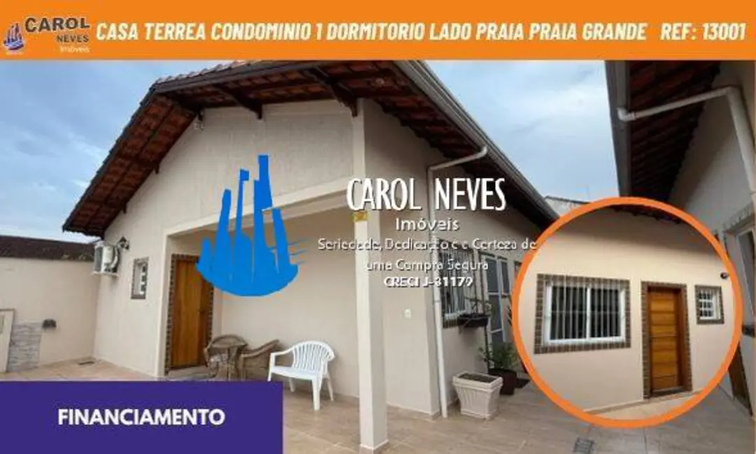 Foto 1 de Casa de Condomínio com 1 quarto à venda, 52m2 em Maracanã, Praia Grande - SP