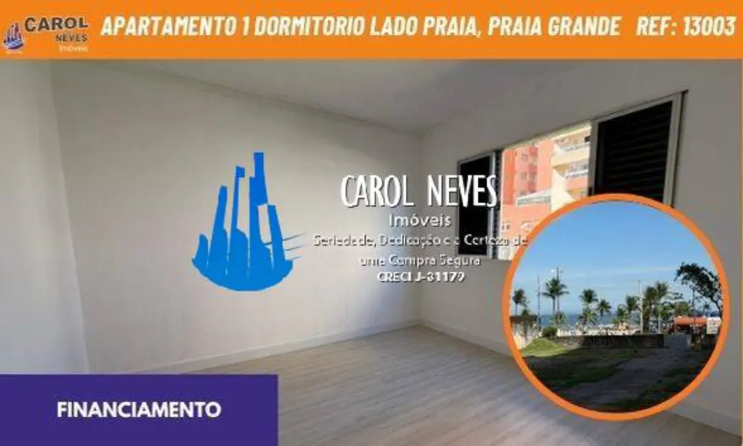 Foto 1 de Apartamento com 1 quarto à venda, 45m2 em Canto do Forte, Praia Grande - SP