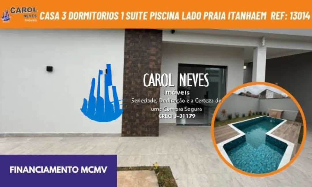 Foto 1 de Casa com 3 quartos à venda, 118m2 em Itanhaem - SP