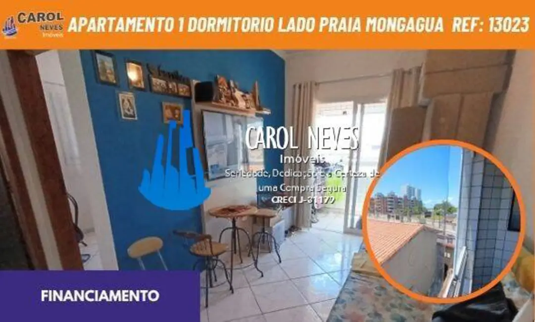 Foto 1 de Apartamento com 1 quarto à venda, 58m2 em Centro, Mongagua - SP