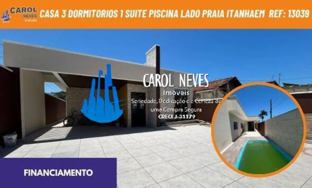 Foto 1 de Casa com 3 quartos à venda, 130m2 em Itanhaem - SP