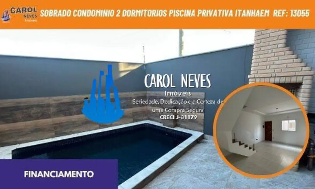 Foto 1 de Casa de Condomínio com 2 quartos à venda, 80m2 em Itanhaem - SP