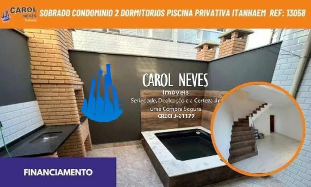 Foto 1 de Casa de Condomínio com 2 quartos à venda, 80m2 em Itanhaem - SP