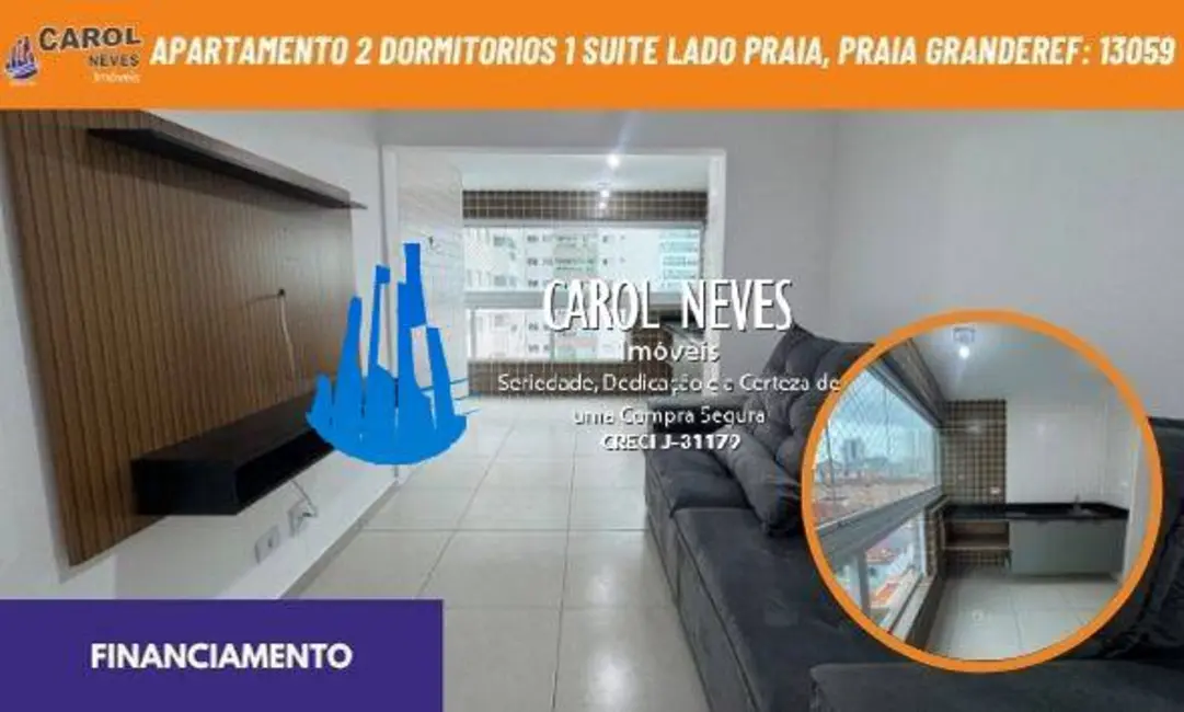 Foto 1 de Apartamento com 2 quartos à venda, 72m2 em Boqueirão, Praia Grande - SP
